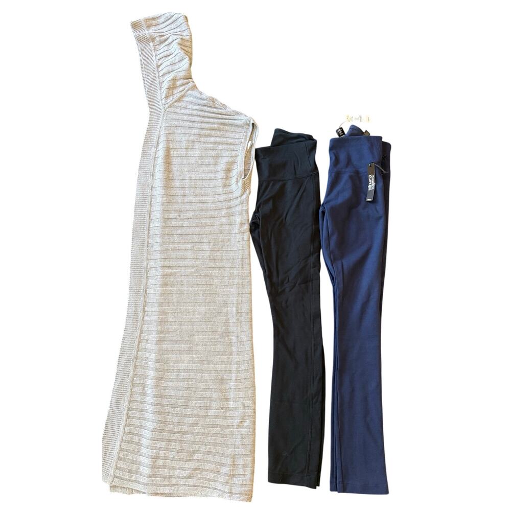 Lot of 3 White House Black Market XS Sleeveless Hoodie Ponte Slimming Leggings
